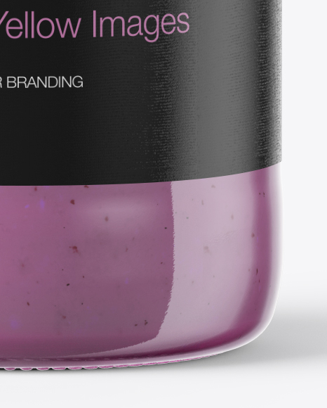 Clear Glass Bottle with Blueberry Smoothie Mockup PSD #2