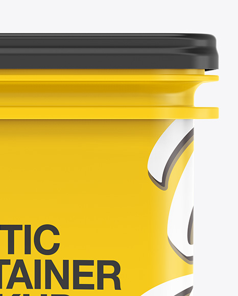 Download Plastic Container Mockup Front View In Pot Tub Mockups On Yellow Images Object Mockups PSD Mockup Templates