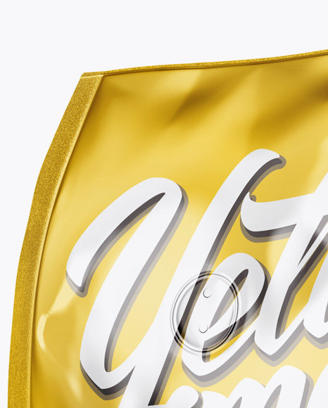 Metallic Coffee Bag With Valve Mockup   Half Side View PSD #6