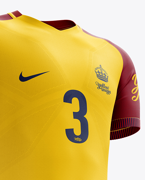 Men S Full Soccer Team Kit Mockup Hero Shot In Apparel Mockups On Yellow Images Object Mockups