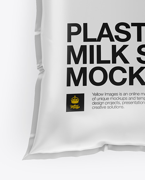 Download Milk Sachet Mockup Top View In Bag Sack Mockups On Yellow Images Object Mockups PSD Mockup Templates