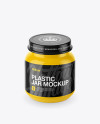 Glossy Small Jar With Baby Food Mockup (High-Angle Shot)