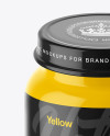 Glossy Small Jar With Baby Food Mockup (High-Angle Shot)