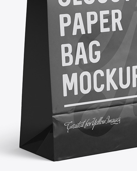 Download Glossy Paper Food Snack Bag Mockup Halfside View In Bag Sack Mockups On Yellow Images Object Mockups