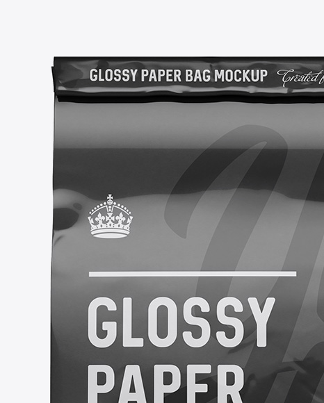 Glossy Paper Food Snack Bag Mockup   Front View PSD #1