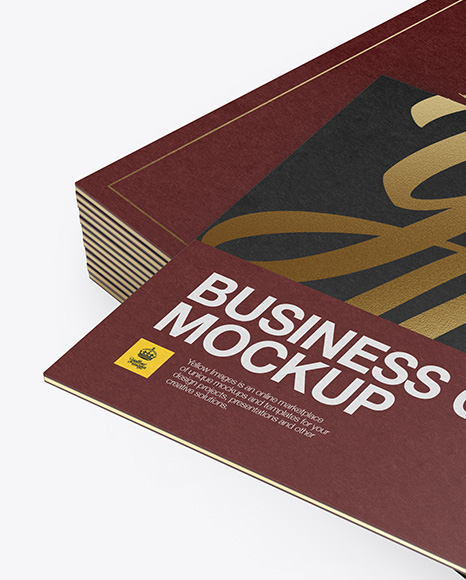 Business Cards Mockup   Half Side View (High Angle Shot) PSD #2