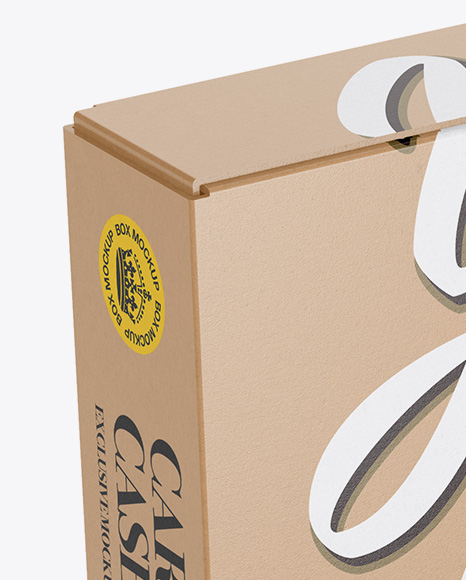 Download Cardboard Case Mockup Half Side View In Box Mockups On Yellow Images Object Mockups PSD Mockup Templates