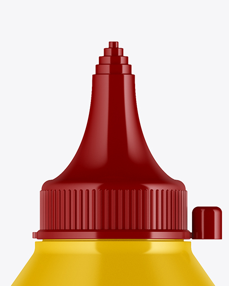 Download Glossy Plastic Sauce Bottle With Spout Cap Mockup In Bottle Mockups On Yellow Images Object Mockups PSD Mockup Templates