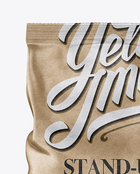 Download Kraft Bag Mockup Front View In Bag Sack Mockups On Yellow Images Object Mockups