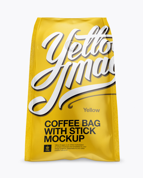 Glossy Coffee Bag With Valve Mockup - Hero Shot
