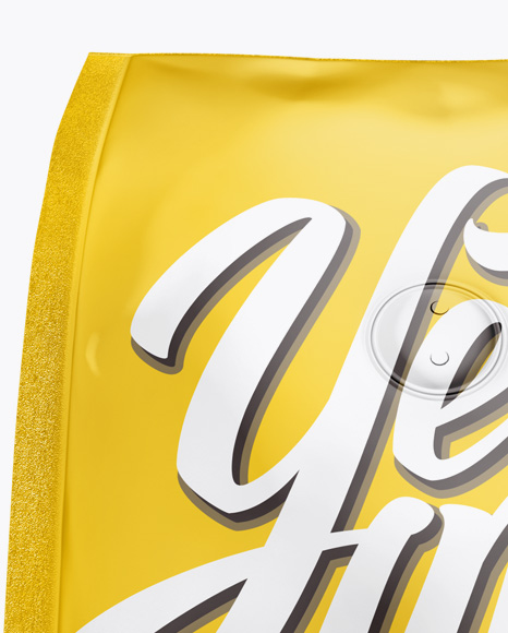 Glossy Coffee Bag With Valve Mockup - Hero Shot