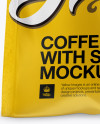 Glossy Coffee Bag With Valve Mockup - Hero Shot