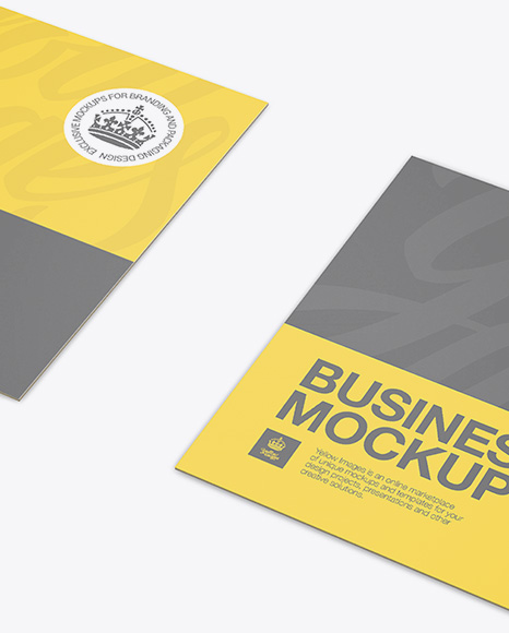 Download Glossy Business Cards Mockup In Stationery Mockups On Yellow Images Object Mockups PSD Mockup Templates