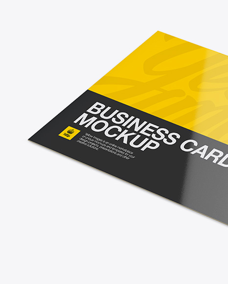 Download Glossy Business Cards Mockup In Stationery Mockups On Yellow Images Object Mockups PSD Mockup Templates