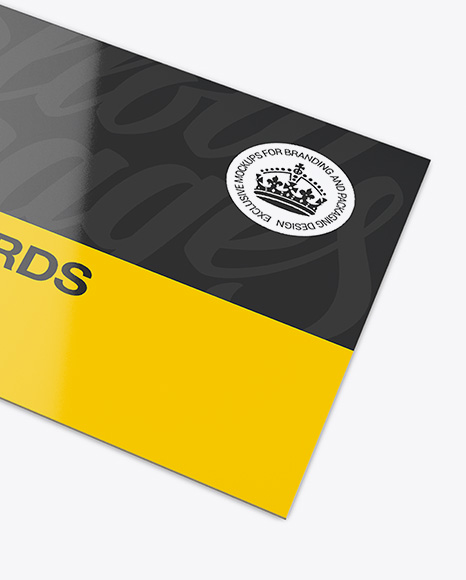 Download Glossy Business Cards Mockup In Stationery Mockups On Yellow Images Object Mockups PSD Mockup Templates