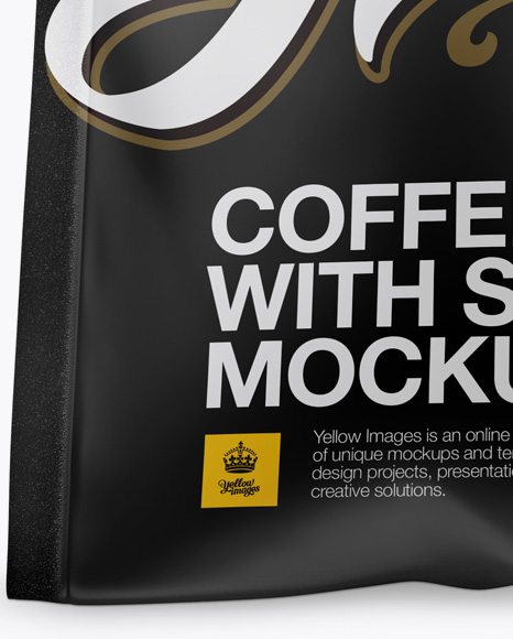 Matte Coffee Bag With Valve Mockup   Hero Shot PSD #7