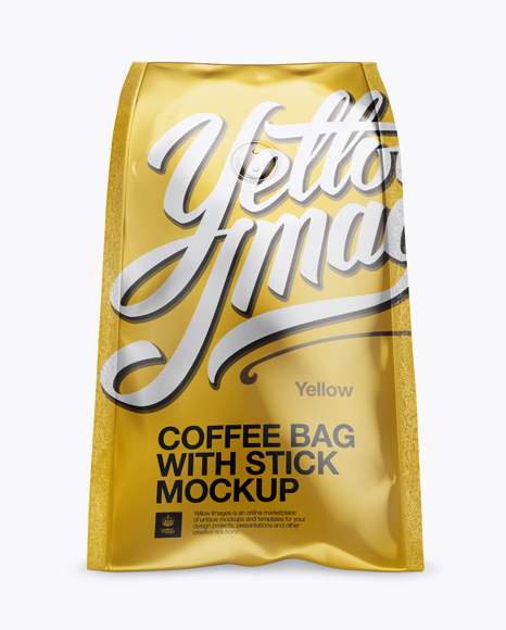 Metallic Coffee Bag With Valve Mockup   Hero Shot PSD #2