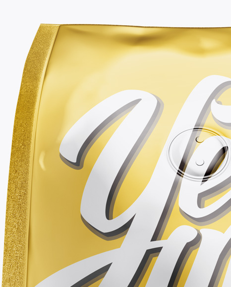 Metallic Coffee Bag With Valve Mockup   Hero Shot PSD #6