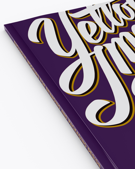 Download Glossy Catalogue Mockup Half Side View High Angle Shot In Stationery Mockups On Yellow Images Object Mockups PSD Mockup Templates