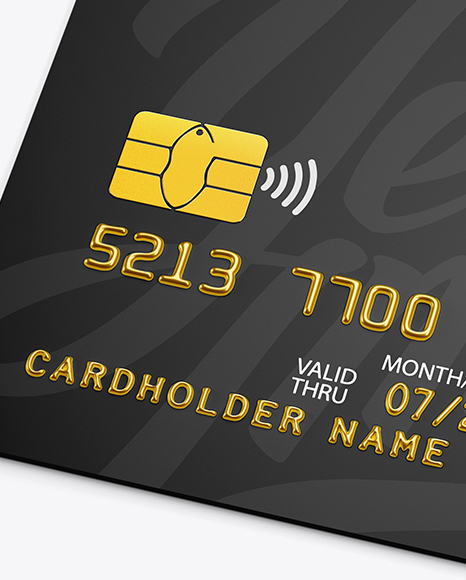 Credit Card Mockup (High Angle Shot) PSD #3