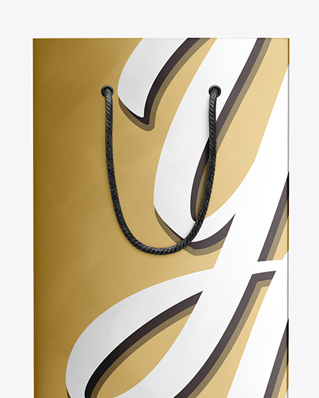 Download Metallic Bag With Rope Handle Mockup - Front View in Bag ...