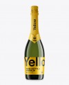 Premium Champagne Bottle HQ Mockup on Yellow Images Object Mockups