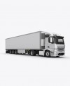 Refrigerator Truck HQ Mockup Half Side View - Free Download Images High