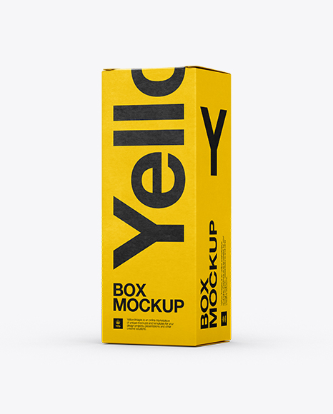 Download 250ml Paper Box Mockup - 25° Angle Front View (Eye-Level Shot) | Yellow Author