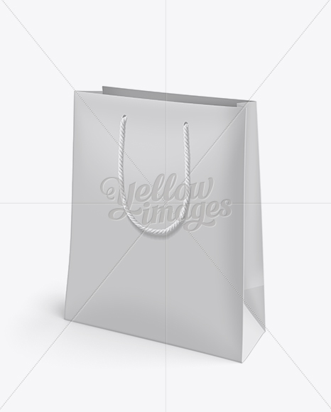 Download Rope Handle Paper Bag Mockup Front View In Bag Sack Mockups On Yellow Images Object Mockups