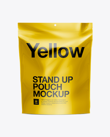 Download Stand Up Zipper Pouch Mockup in Pouch Mockups on Yellow ...