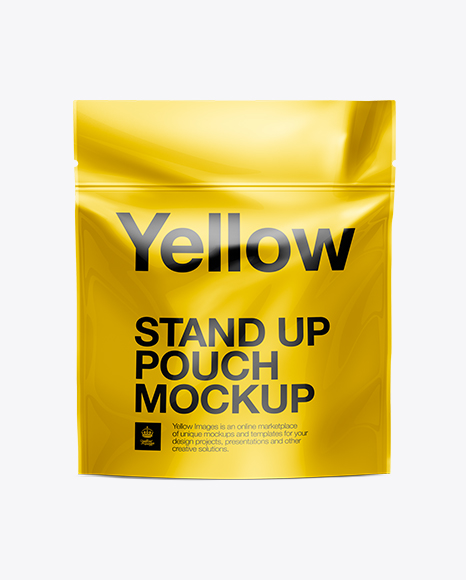 Stand Up Zipper Pouch Mockup In Pouch Mockups On Yellow Images Object Mockups