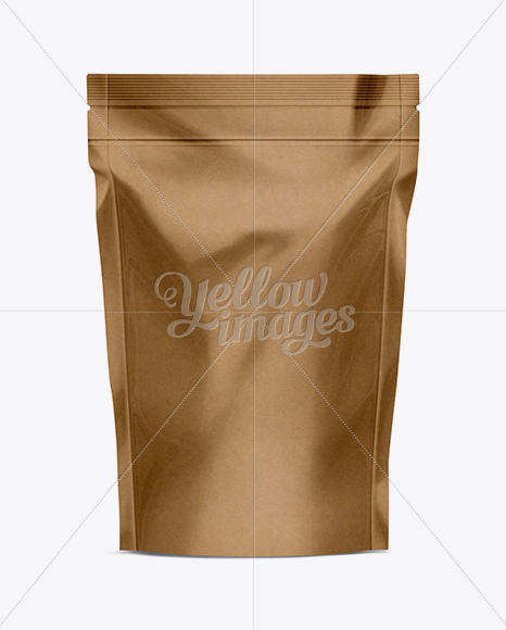 Download Kraft Stand Up Pouch With Zipper Mockup In Pouch Mockups On Yellow Images Object Mockups Yellowimages Mockups