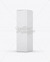 White Paper Box Mockup - 70° Angle Front View (Eye-Level Shot) on