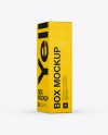 White Paper Box Mockup - 70° Angle Front View  (Eye-Level Shot)