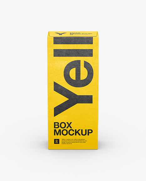 White Paper Box Mockup - Front View (High-Angle Shot)