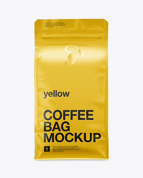 Download Coffee Bag Mockup Front View In Bag Sack Mockups On Yellow Images Object Mockups Yellowimages Mockups