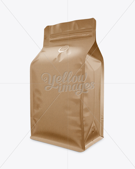 Download Kraft Coffee Bag Mockup Half Side View In Bag Sack Mockups On Yellow Images Object Mockups Yellowimages Mockups