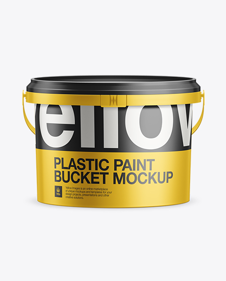 5L Paint Bucket Mockup in Bucket & Pail Mockups on Yellow Images Object Mockups