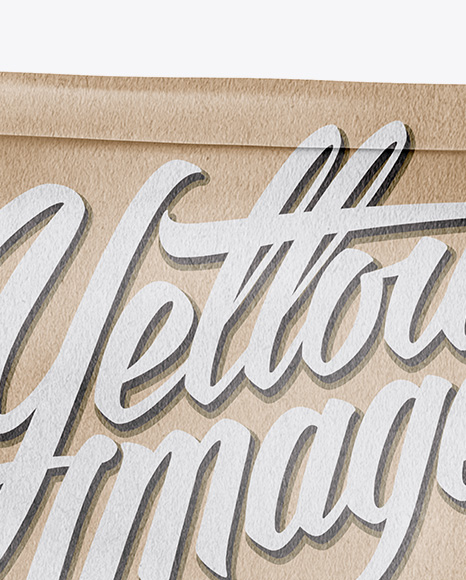 Kraft Snack Bag With Label Mockup   Half Side View PSD #2