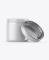 50ml Open Round Tin Box with Glossy Finish Mockup - Front View