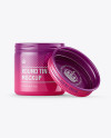 50ml Open Round Tin Box with Glossy Finish Mockup - Front View