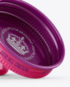 50ml Open Round Tin Box with Glossy Finish Mockup - Front View