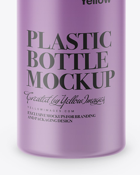 Download Matte Plastic Bottle Mockup - Front View in Bottle Mockups on Yellow Images Object Mockups