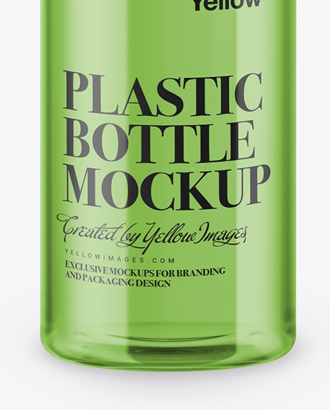 Download Clear Plastic Bottle with Glossy Cap Mockup - Front View ... Yellowimages Mockups