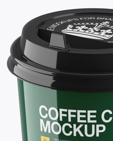 Glossy Coffee Cup Mockup (High Angle Shot) PSD #2