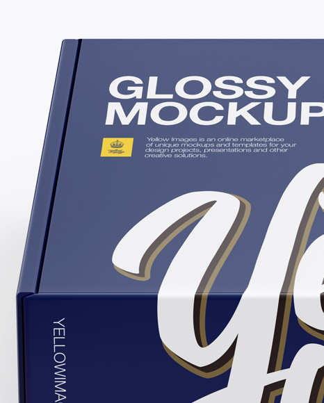 Download Glossy Box Mockup High Angle Shot In Box Mockups On Yellow Images Object Mockups