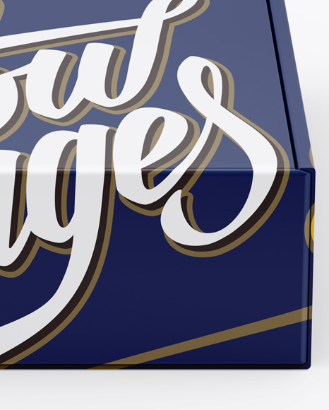 Glossy Box Mockup (High Angle Shot) PSD #1