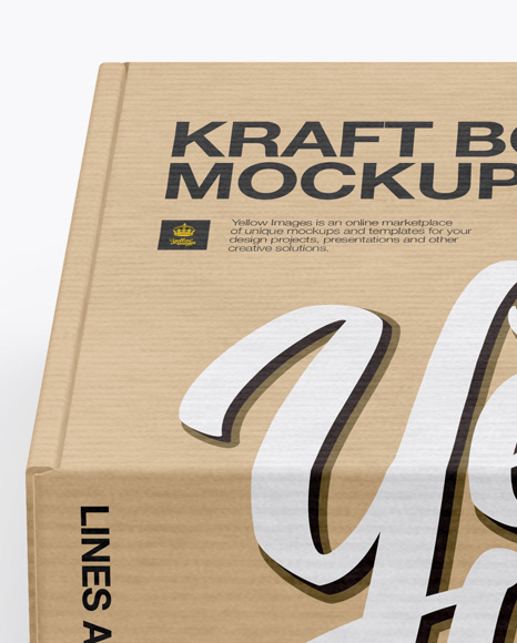 Kraft Box Mockup (High Angle Shot) PSD #2