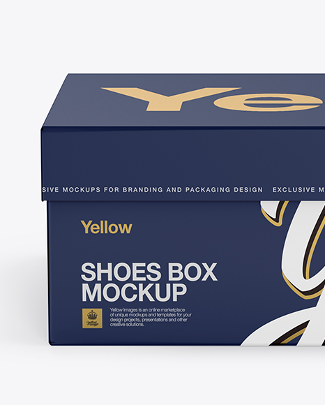 Download Paper Shoes Box Mockup - Front View (High-Angle Shot) in ...