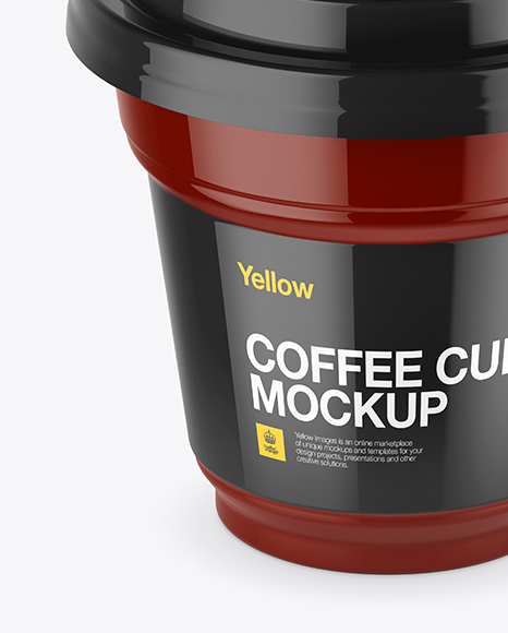 Glossy Coffee Cup Mockup (High Angle Shot) PSD #2